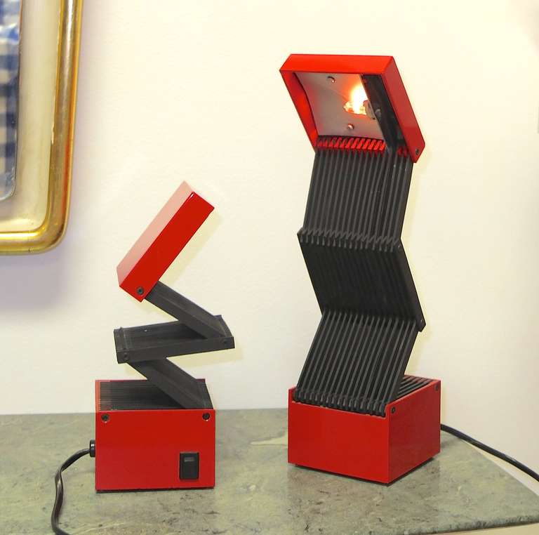 Late 20th Century Pair of 1970's Italian Cube Form Desk Lamps
