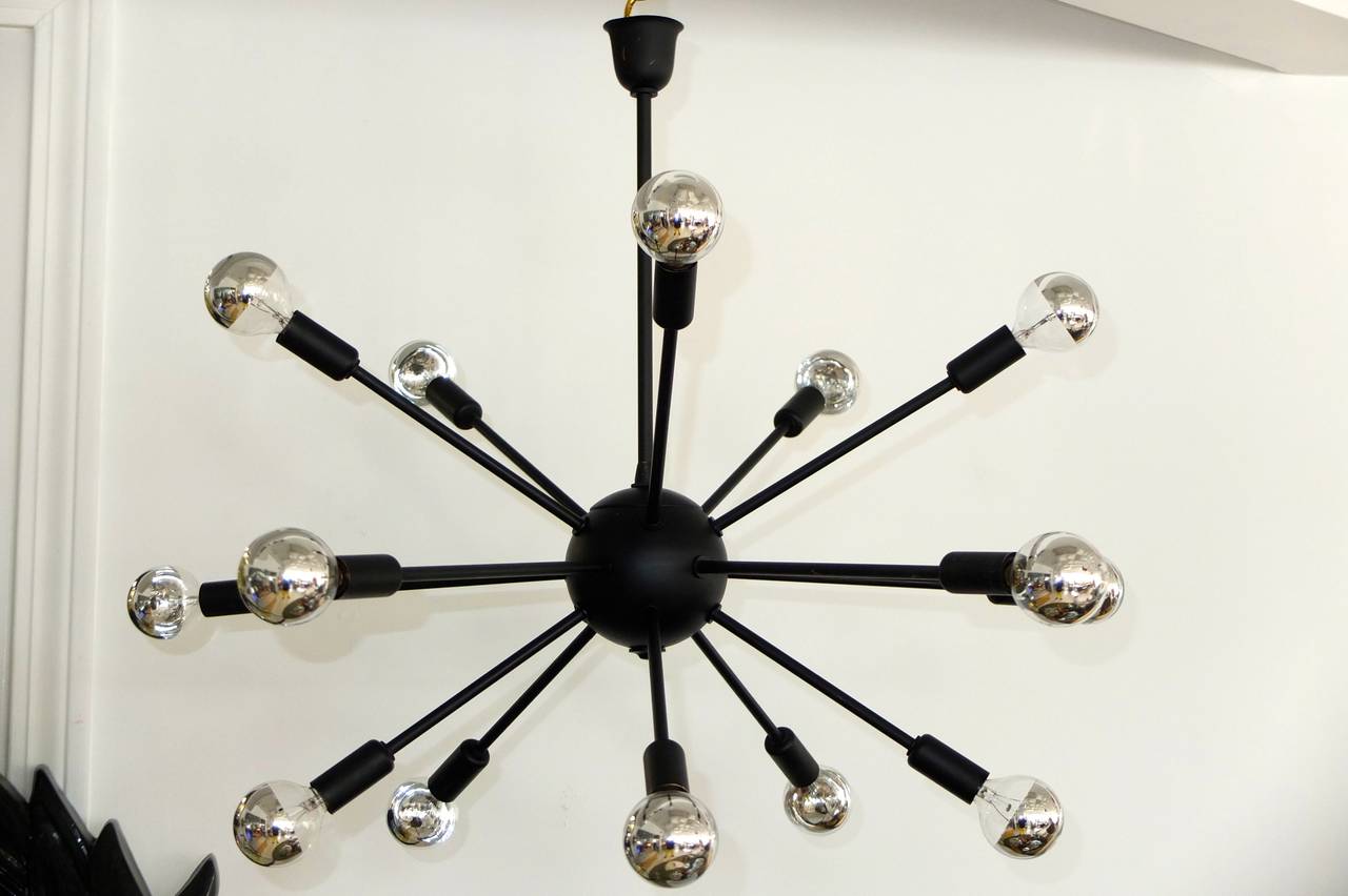 black and brass sputnik chandelier