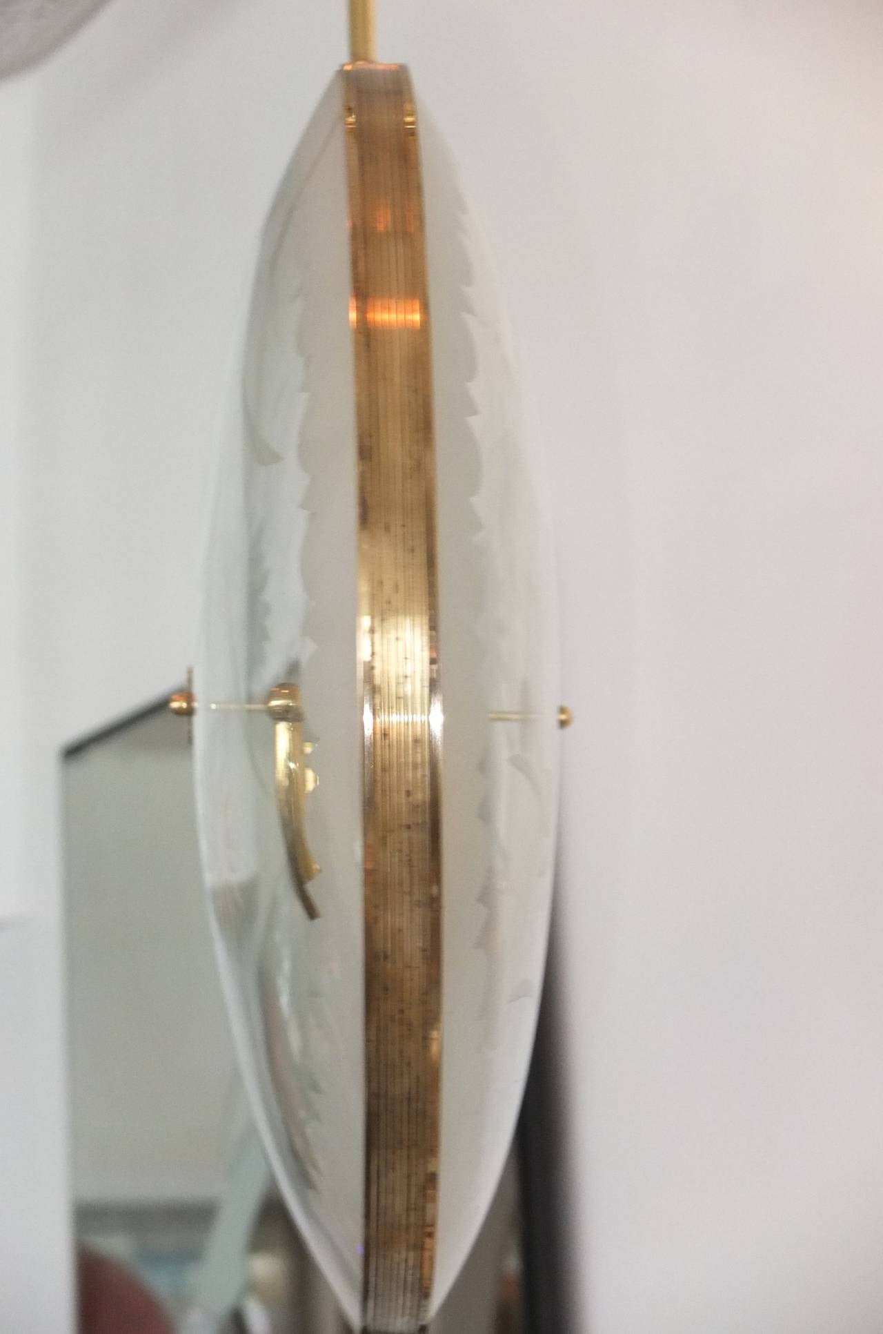 Lámpara colgante de reloj de bolsillo italiano de los años 50 al estilo de Pietro Chiesa Italiano en venta