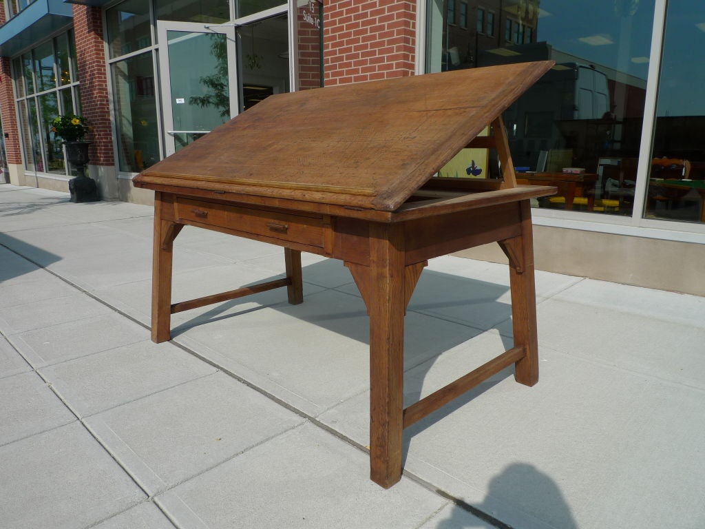 American 19th Century Chestnut Map or Drafting Table