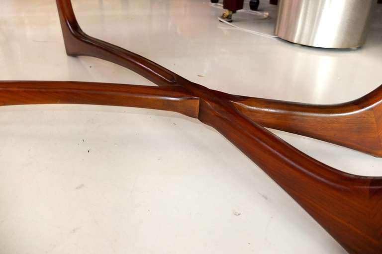 Erno Fabry Biomorphic Walnut & Glass Cocktail Table 4