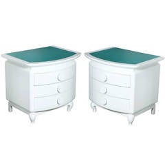 Used Pair of Three-Drawer Morris Lapidus Nightstands from Eden Roc Hotel, Miami