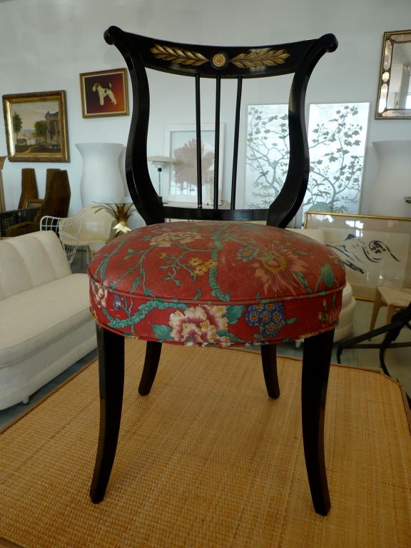 20th Century Empire style Ebonized Side or Desk Chair
