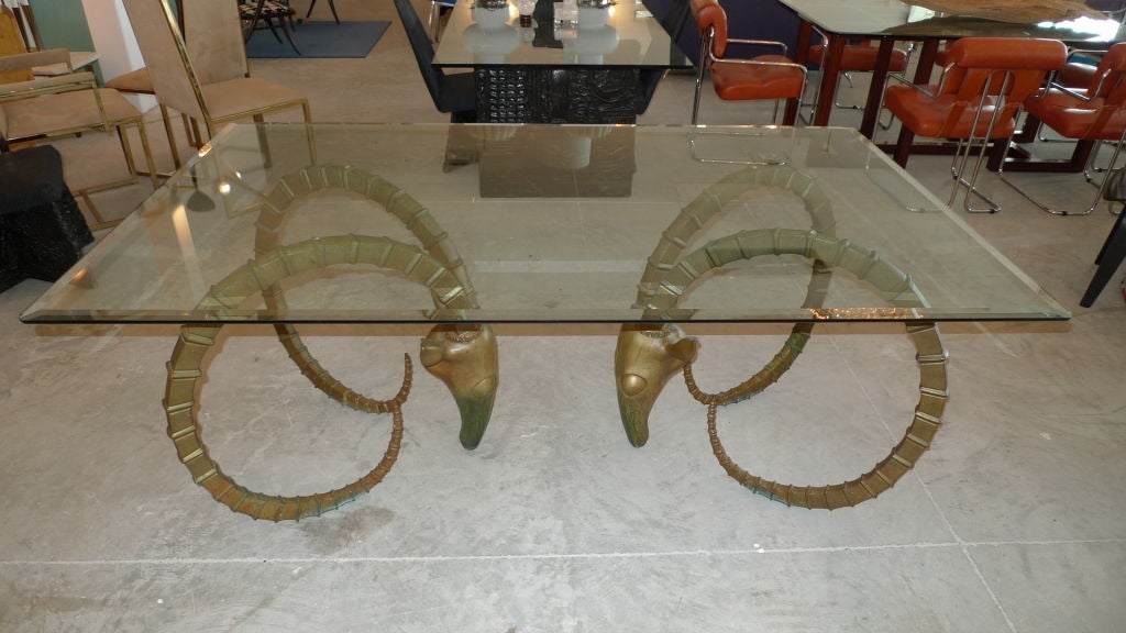 Late 20th Century Hollywood Regency Gazelle/Ibex Dining Table by Phyllis Morris