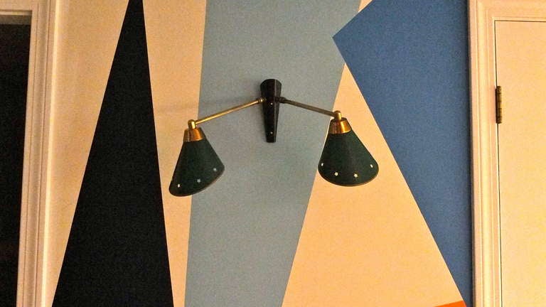 French 1950's Double Articulating Wall Sconce 1