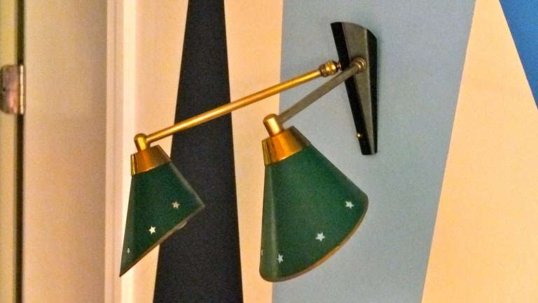 French 1950's Double Articulating Wall Sconce 3