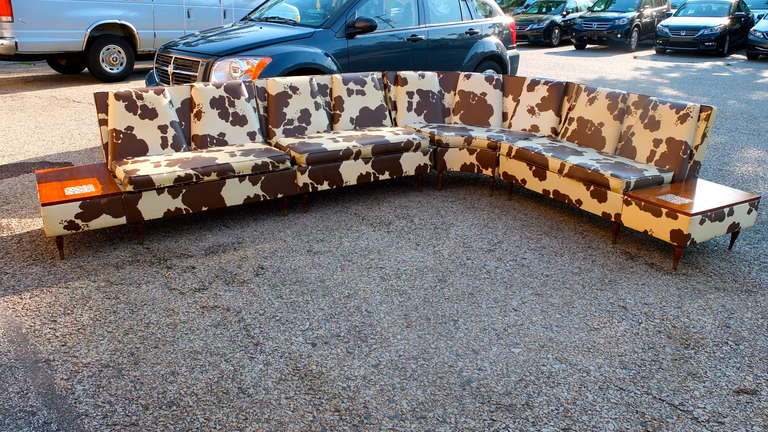 cow print sectional couch