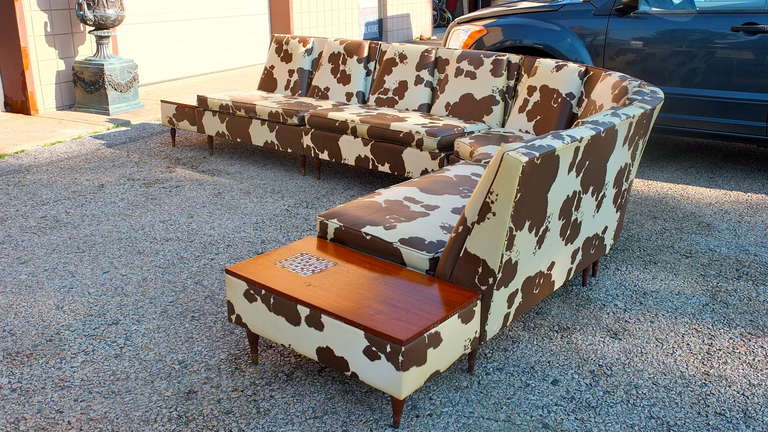 Canadian Vintage Four Piece Sectional Sofa In Pony Naugahyde