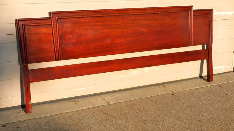 Modernist mahogany King size headboard from the Viscount collection made by Gibbard Furniture Company of Canada in March 1956. Only 50 headboards (panel beds) were made.

The Viscount was advertised as the ultimate in Gibbard modern furniture. It