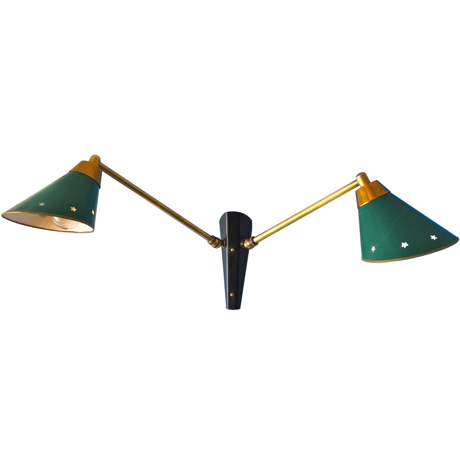French 1950's Double Articulating Wall Sconce