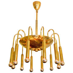 1940's Italian Brass Fountain Form Chandelier