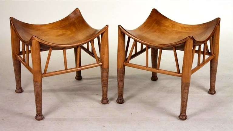 American Pair of Thebes Stools