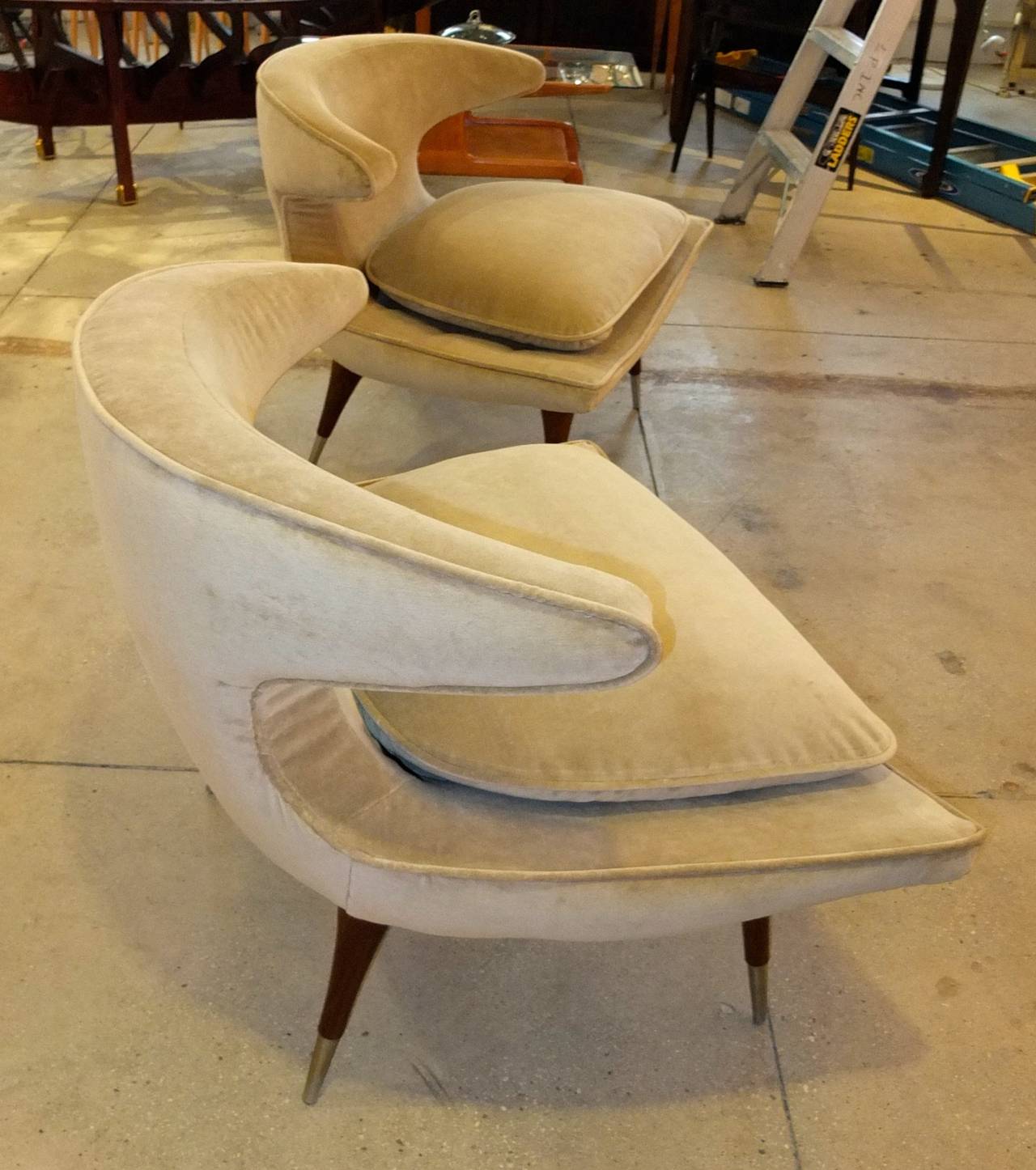 American Pair of Horn Chairs by Karpen of California