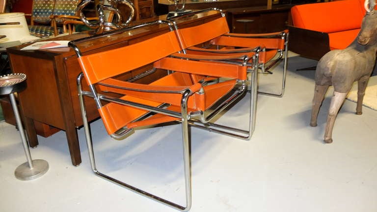 Late 20th Century Pair of Marcel Breuer Wassily Chairs