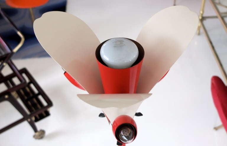 Lampada a stelo in ferro francese in finto bambù in vendita 3