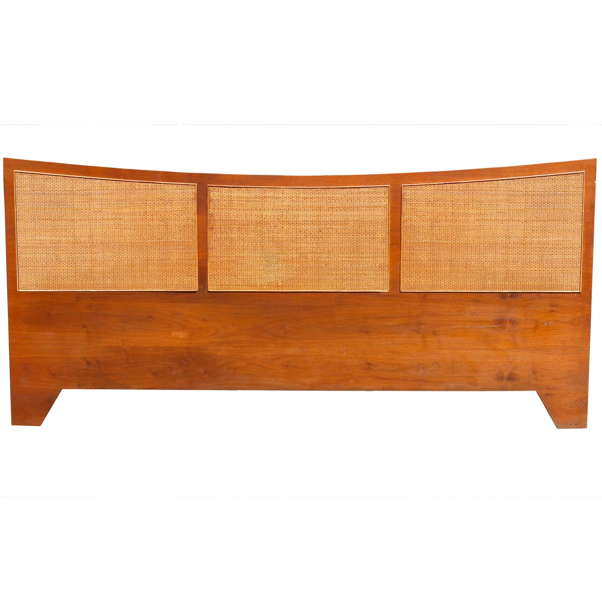 King Size Walnut & Cane Headboard By Charak
