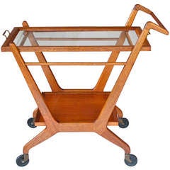 Modernist Mahogany Bar Cart