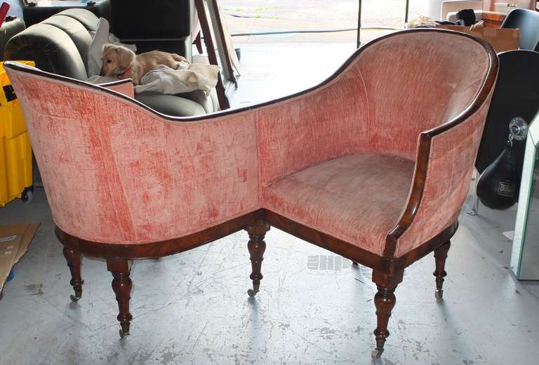 Victorian Carved Mahogany Courting Chair 2
