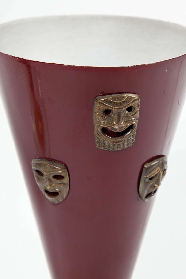 Aluminum Comedy & Tragedy Mask Table Lamps by C.A.L.B. For Sale