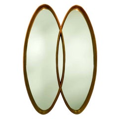 LaBarge Double Inter-Locking Oval Gilt Mirror