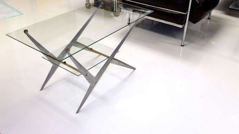 Mid-20th Century French 1950's Bi-Level Cocktail Table by Angelo Ostuni For Sale