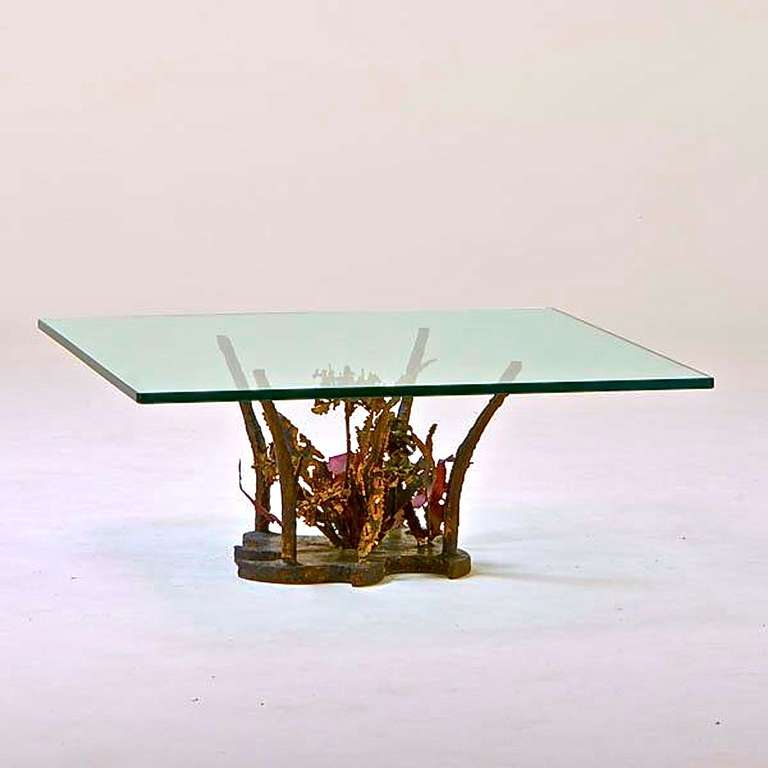 Brutalist Silas Seandel Sculptural Bronzel Cocktail Table