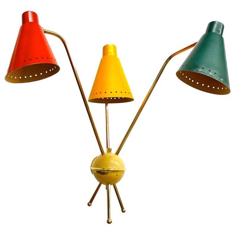 Dreiarmige Wandlampe von Kobis and Lorence im Angebot bei 1stDibs