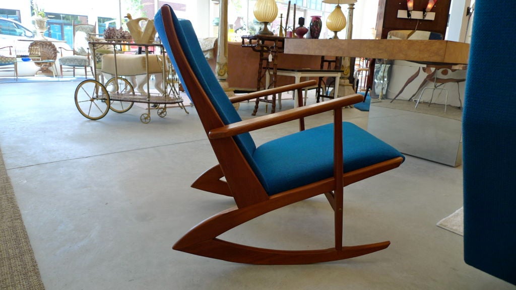 PRICE DISCOUNTED FROM $2900 FOR 1STDIBS SATURDAY SALE – ONE WEEK ONLY. NO ADDITIONAL DISCOUNTS, NO HOLDS. ITEM WILL BE RETURNED TO REGULAR PRICING AFTER 7 DAYS.<br />
<br />
<br />
Lovely small scale rocker produced in Norway by Tønder
