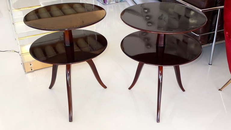 Pair of Round Two Tier Tables - Wormley & Frankl 2