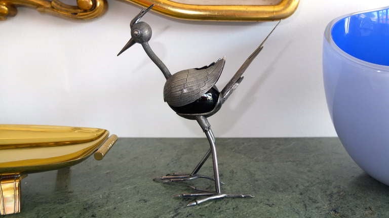 Sterling Silver & Onyx Road Runner In Excellent Condition In Hanover, MA