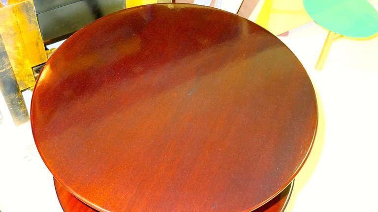 Mahogany Pair of Round Two Tier Tables - Wormley & Frankl