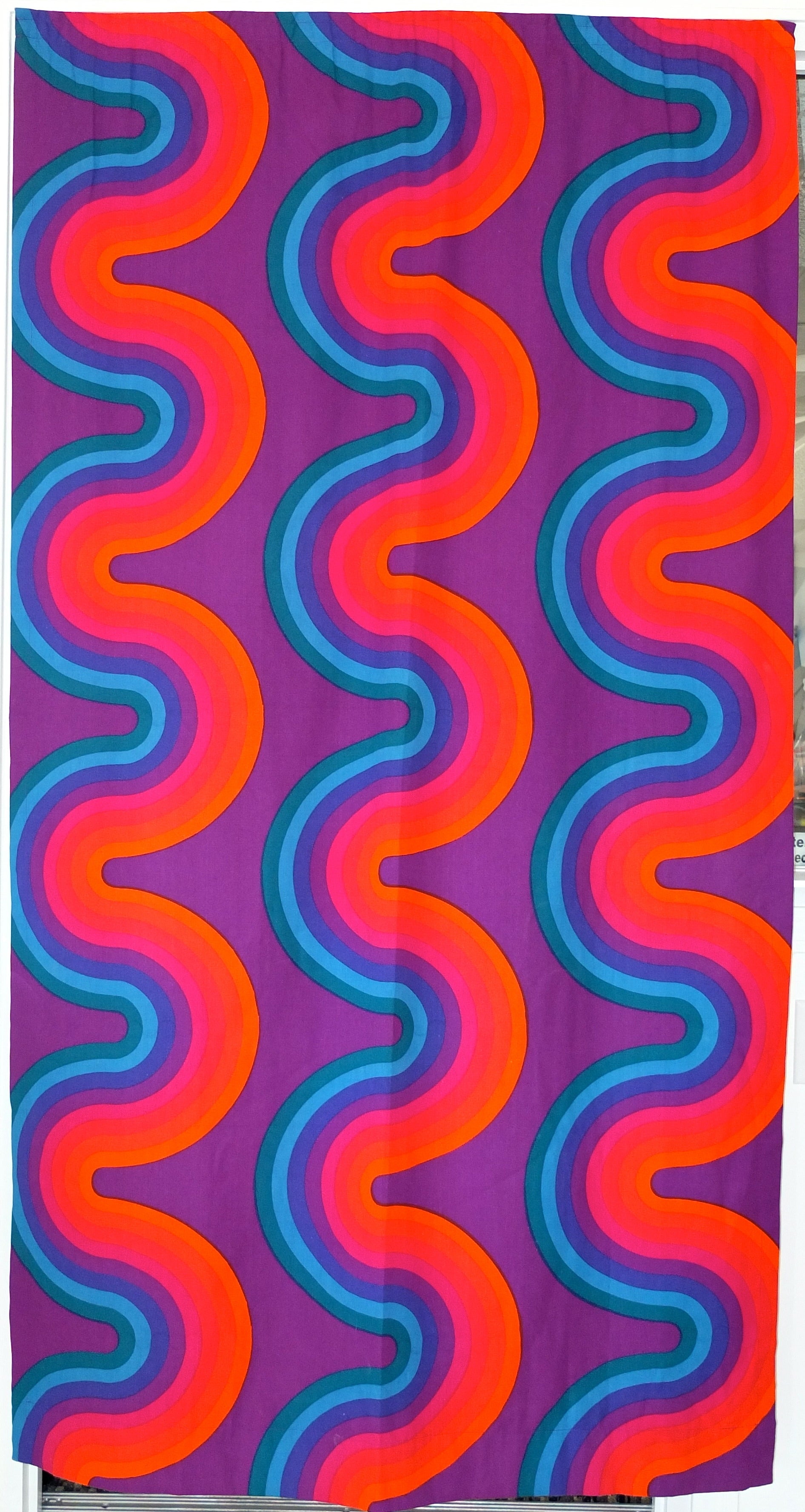 Presented here is a pair of original vintage curtain panels designed by Verner Panton for Mira-X.  Both curtains are 80 inches long by 44 inches wide.  Panton had these curtains specially made as a gift for a friend of his in Denmark. They're made