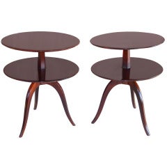 Pair of Round Two Tier Tables - Wormley & Frankl
