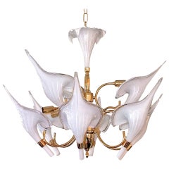 Beautiful Murano Calla Lily Chandelier by Franco Luce