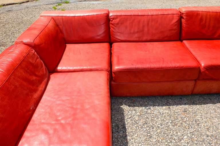1970's American Leather Seven-Piece Sectional Sofa 1