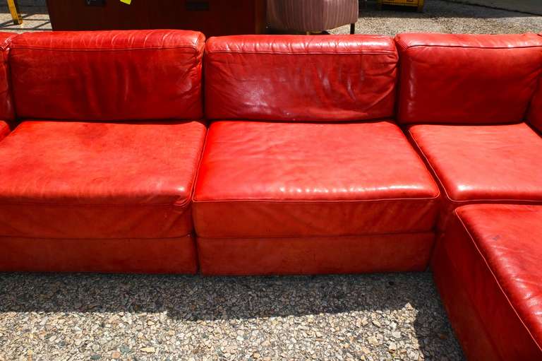 1970's American Leather Seven-Piece Sectional Sofa 2