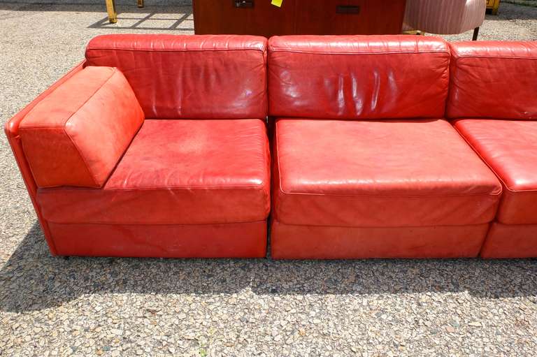 1970's American Leather Seven-Piece Sectional Sofa 3