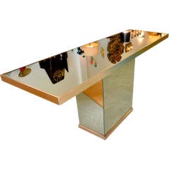 Mirrored Low Console Table
