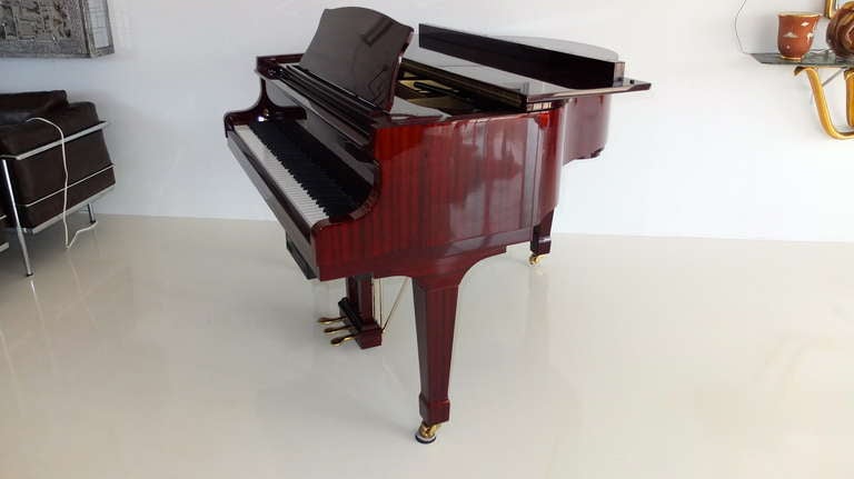 Contemporary Story & Clark Baby Grand QRS Player Piano In Red Mahogany