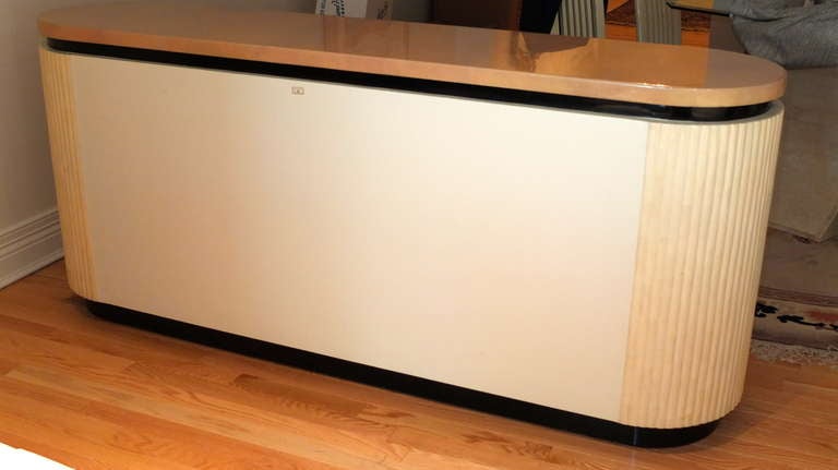 Lacquered Goatskin Credenza by Enrique Garcel of Colombia In Excellent Condition In Hanover, MA