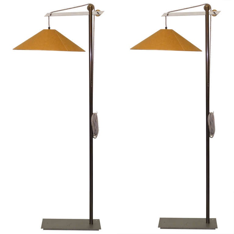 Pair of Kraft Floor Lamps by Andree Putman For Ecart International at  1stDibs