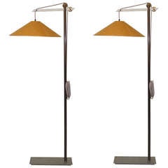 Vintage Pair of Kraft Floor Lamps by Andree Putman For Ecart International