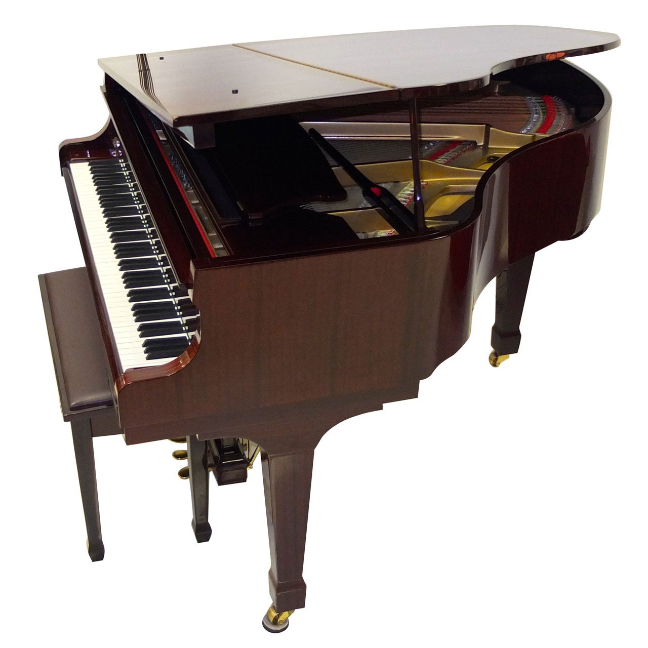 Story & Clark Baby Grand QRS Player Piano In Red Mahogany