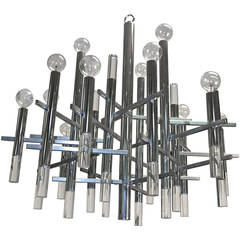 15 Light Sciolari Chandelier in Chrome & Lucite 12