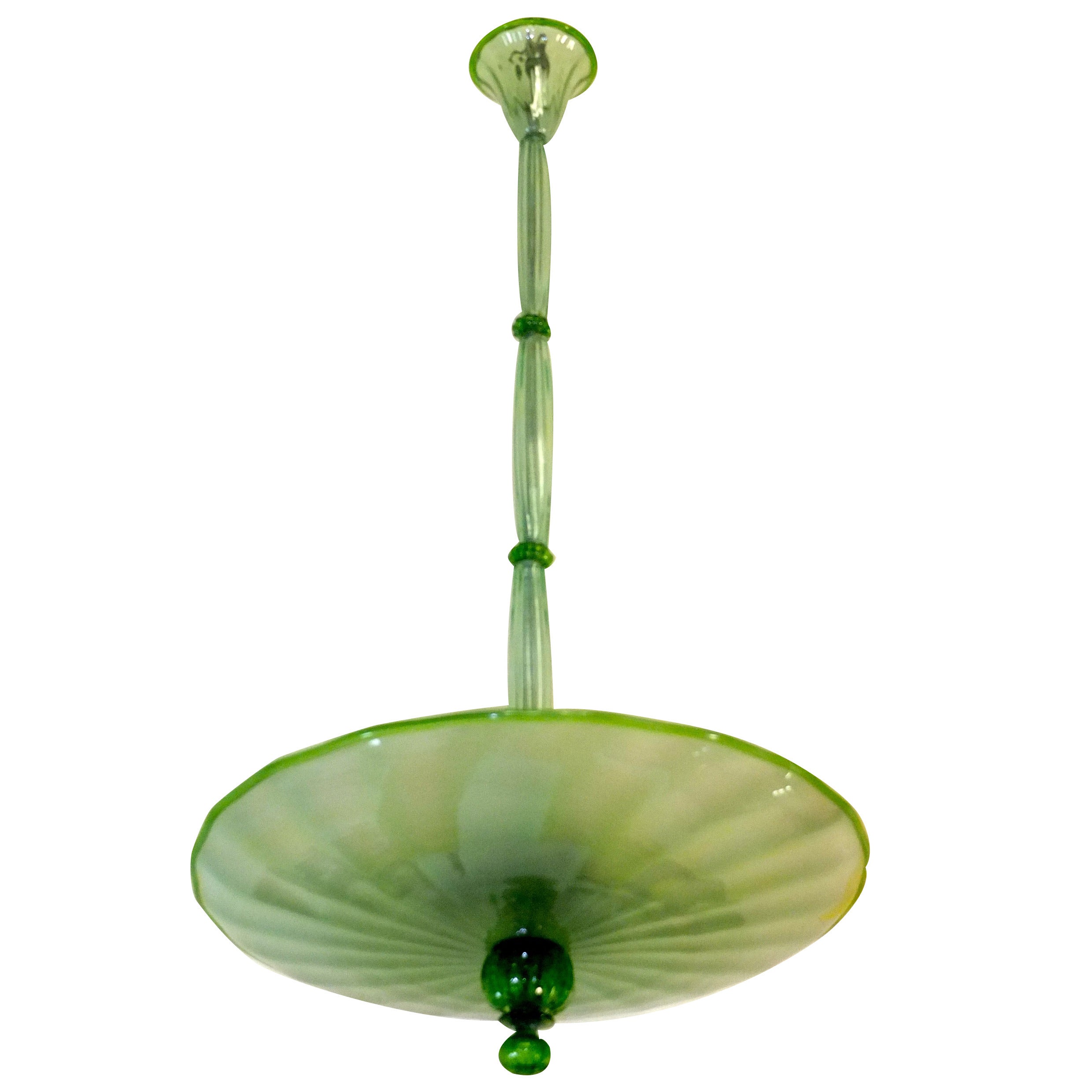 1960s Green Murano Glass Chandelier