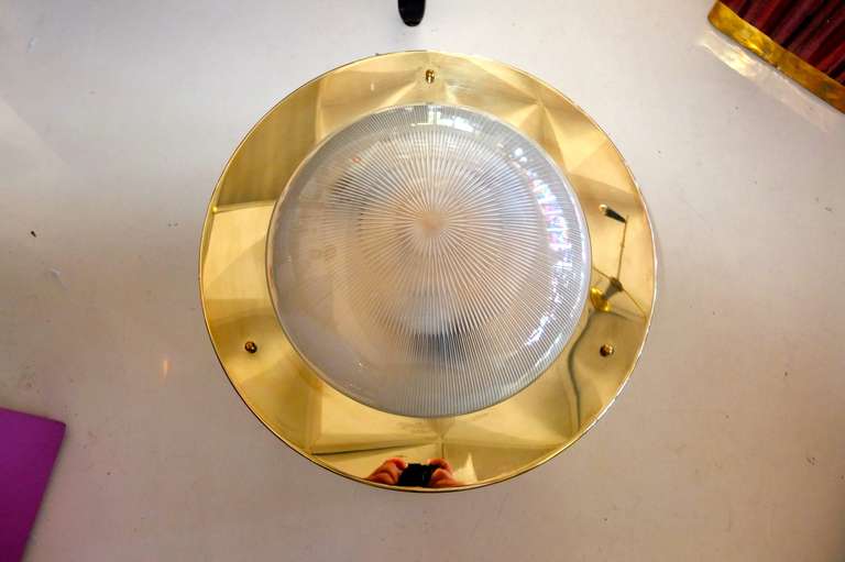 Mid-Century Modern Spectacular Italian Flush Mount Ceiling Light