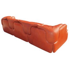 "Confidential" Leather Sofa by Alberto Rosselli for Saporiti 1