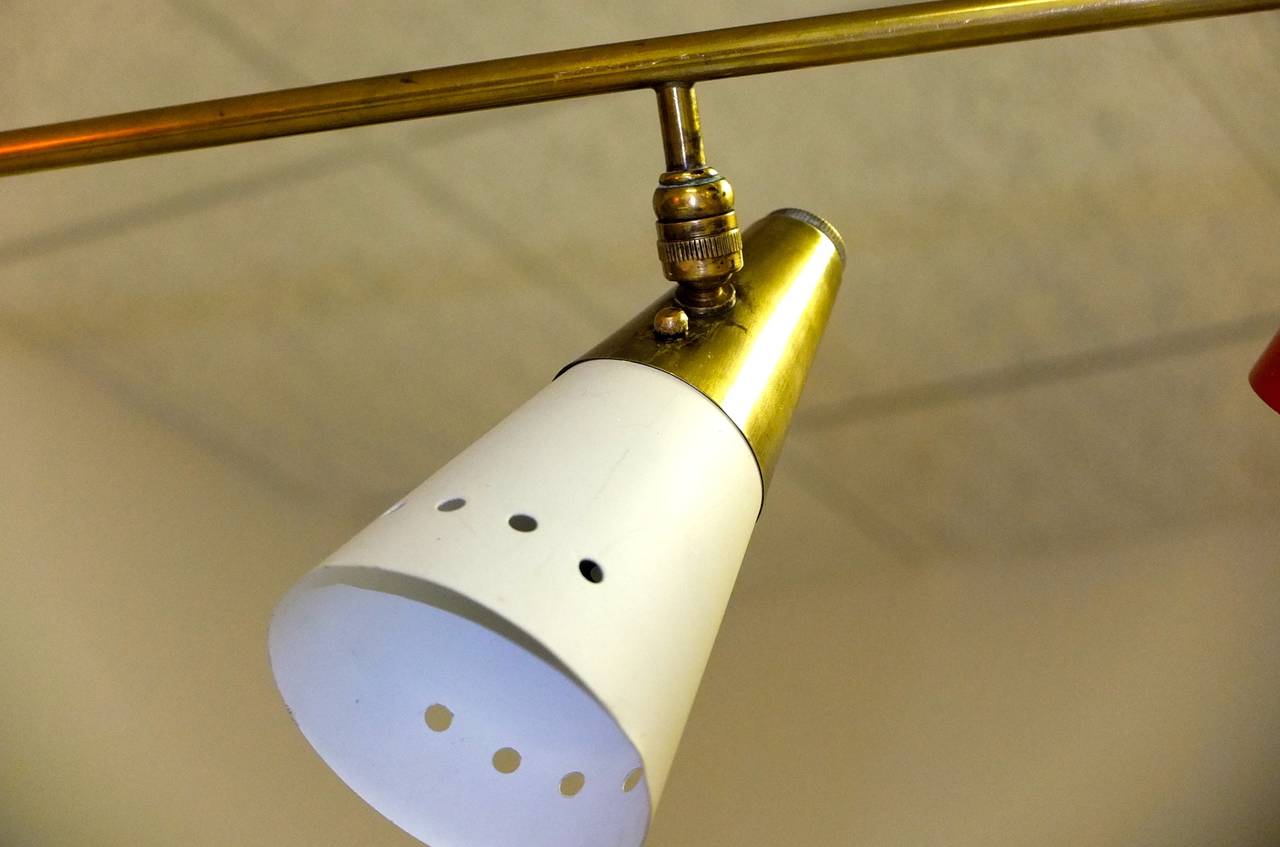 Mid-Century Modern 1960's Italian Counterbalance Ceiling Light