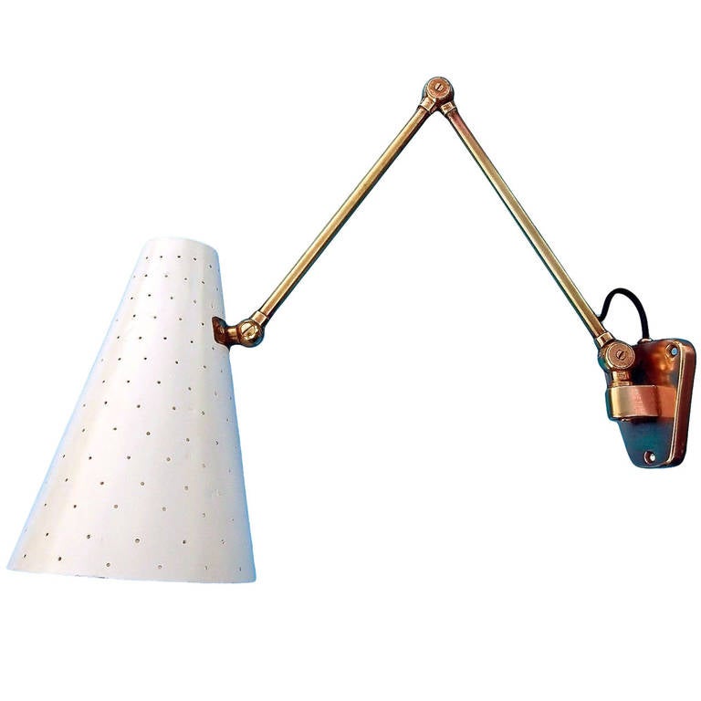 1950s Articulating Swing-Arm Wall Lamp
