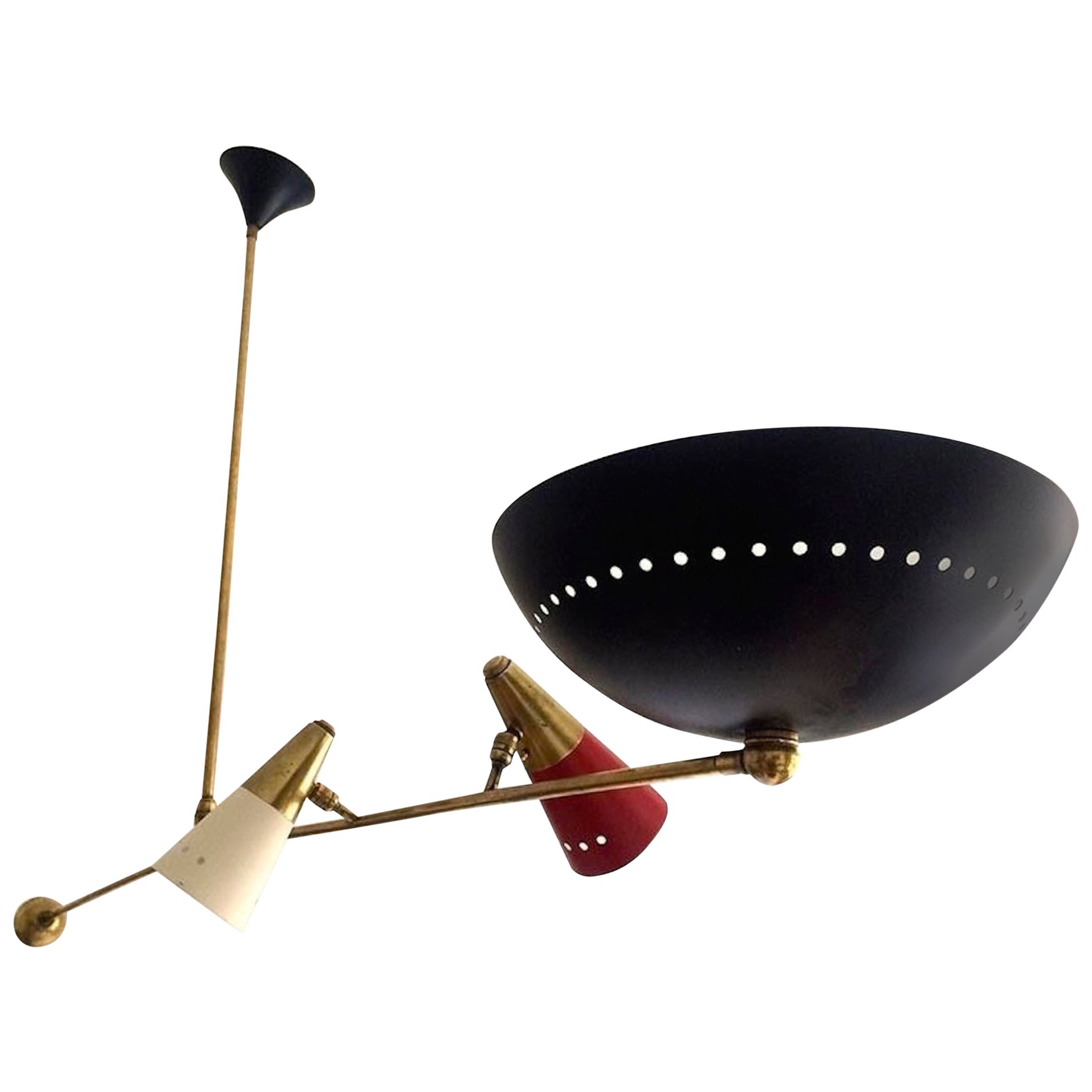 1960's Italian Counterbalance Ceiling Light